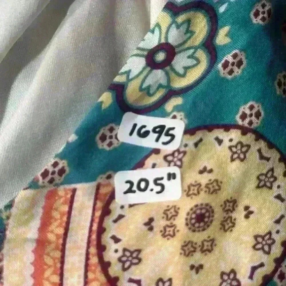 Andree By Unit Patchwork Geometric Print Elastic Waist Boho Dress Womens Sz S - Picture 9 of 9